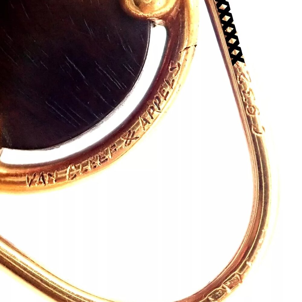 Vintage! Authentic Van Cleef & Arpels 18k Yellow Gold LetterWood Money Clip - Picture 4 of 10